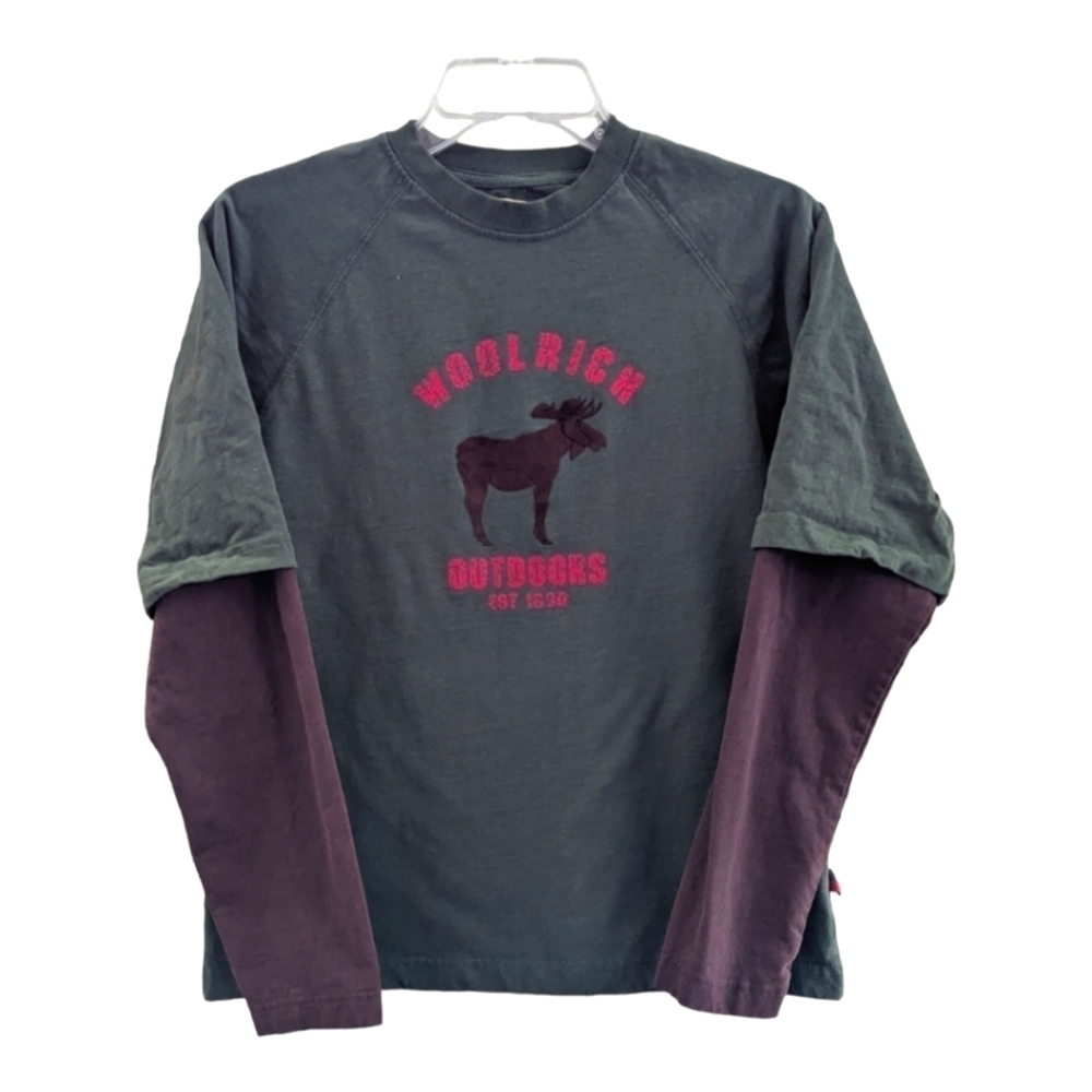 WOOLRICH Boy's Moose double sleeve tshirt, size XL (18/20)